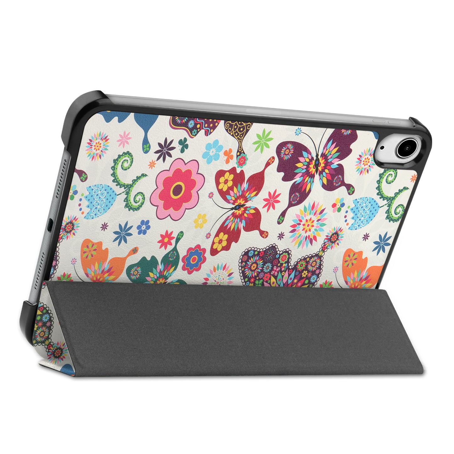 Tri-fold Stand Design Dustproof Pattern Printing Leather Tablet Case Cover for iPad mini 6 (2021)
