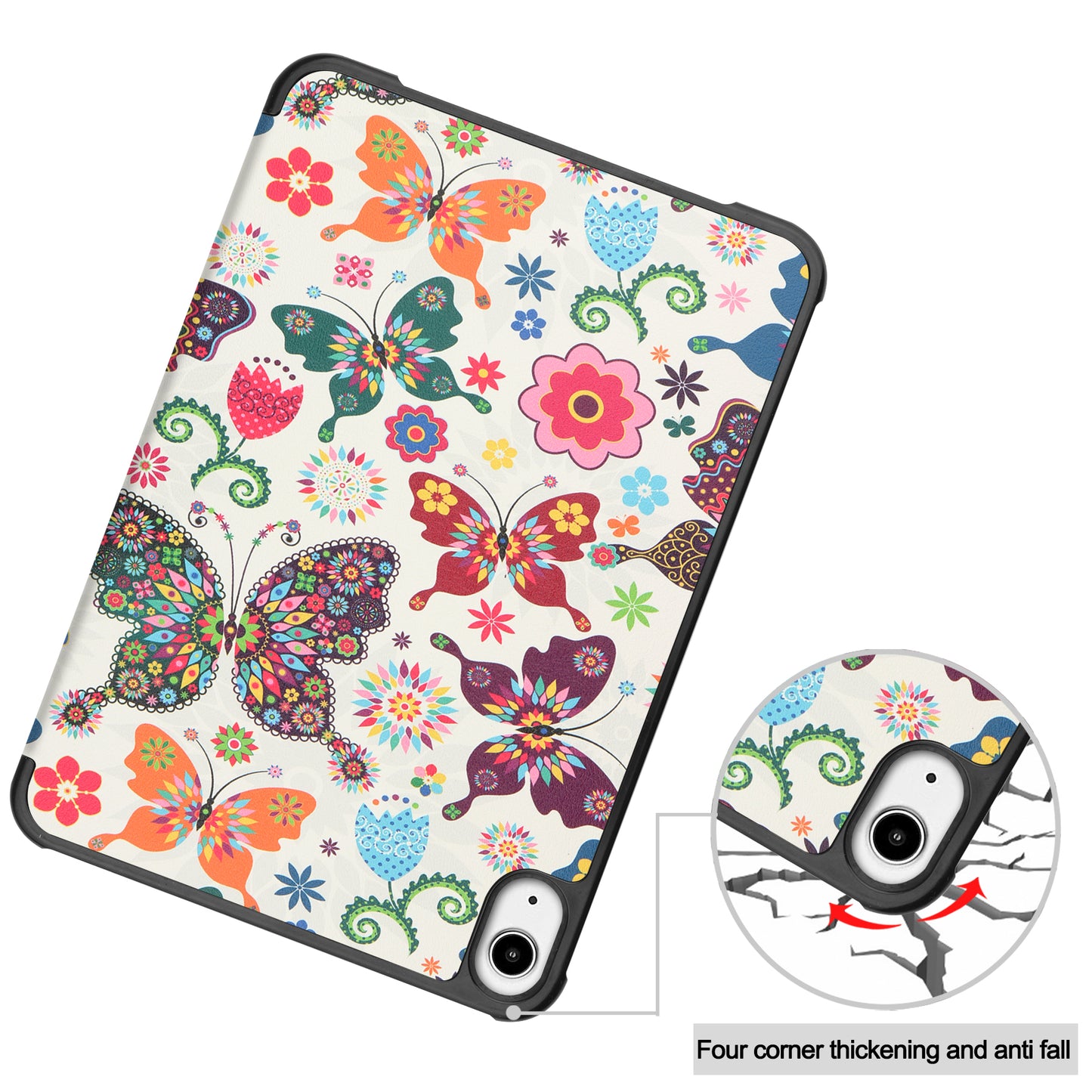 Tri-fold Stand Design Dustproof Pattern Printing Leather Tablet Case Cover for iPad mini 6 (2021)