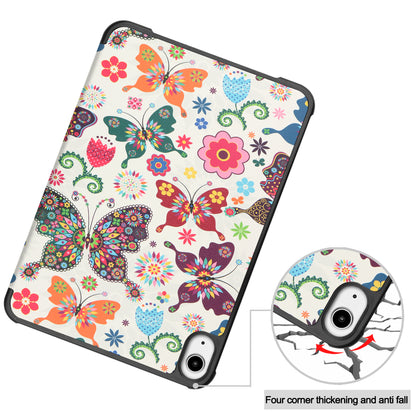 Tri-fold Stand Design Dustproof Pattern Printing Leather Tablet Case Cover for iPad mini 6 (2021)