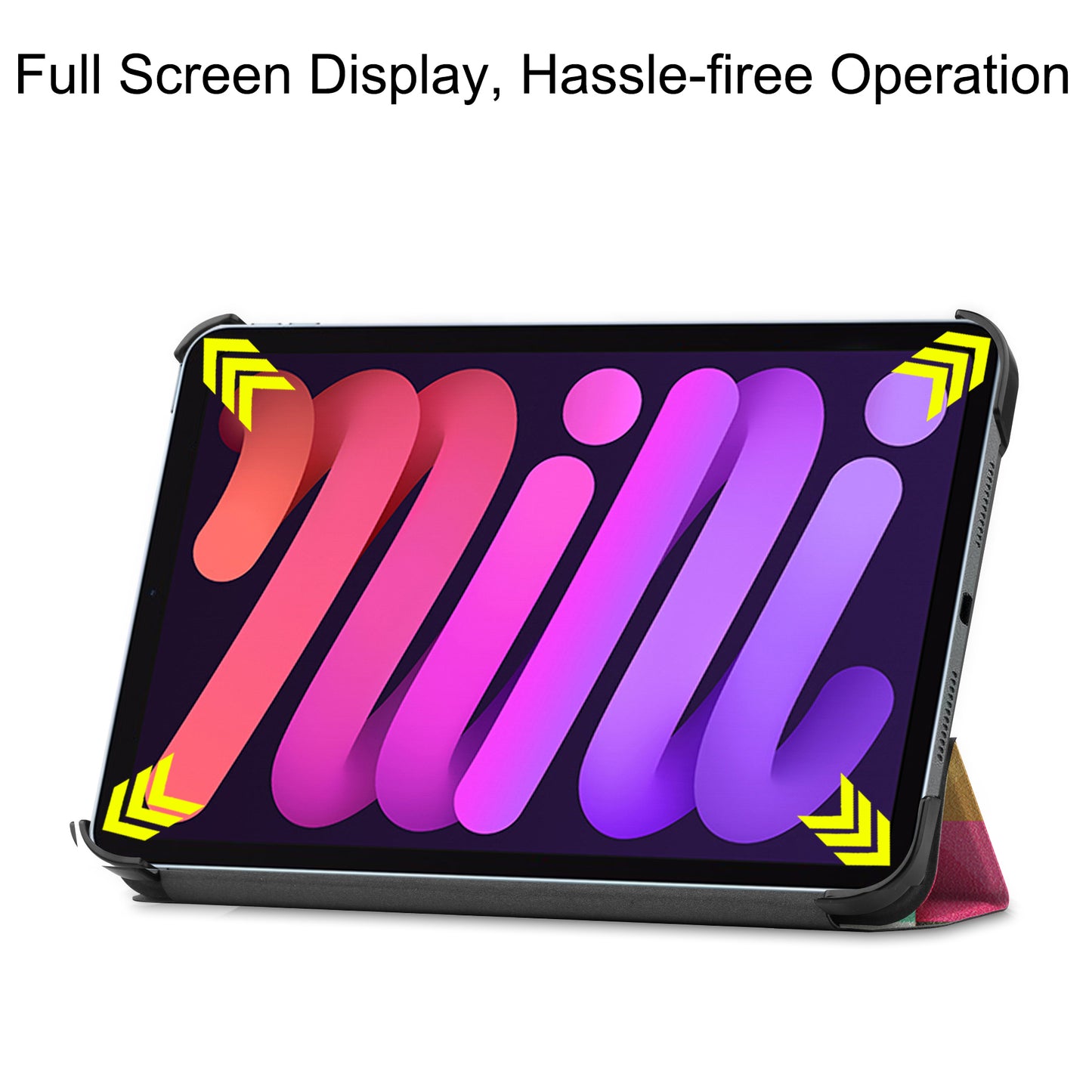 Tri-fold Stand Design Dustproof Pattern Printing Leather Tablet Case Cover for iPad mini 6 (2021)