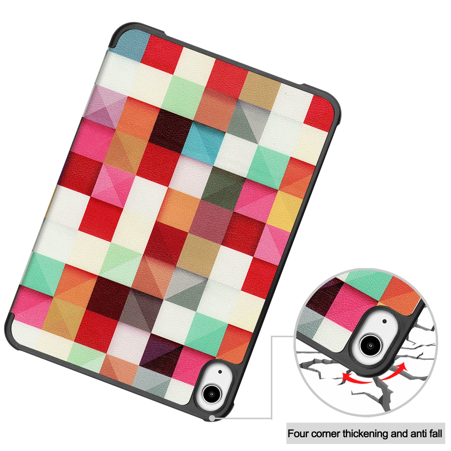 Tri-fold Stand Design Dustproof Pattern Printing Leather Tablet Case Cover for iPad mini 6 (2021)