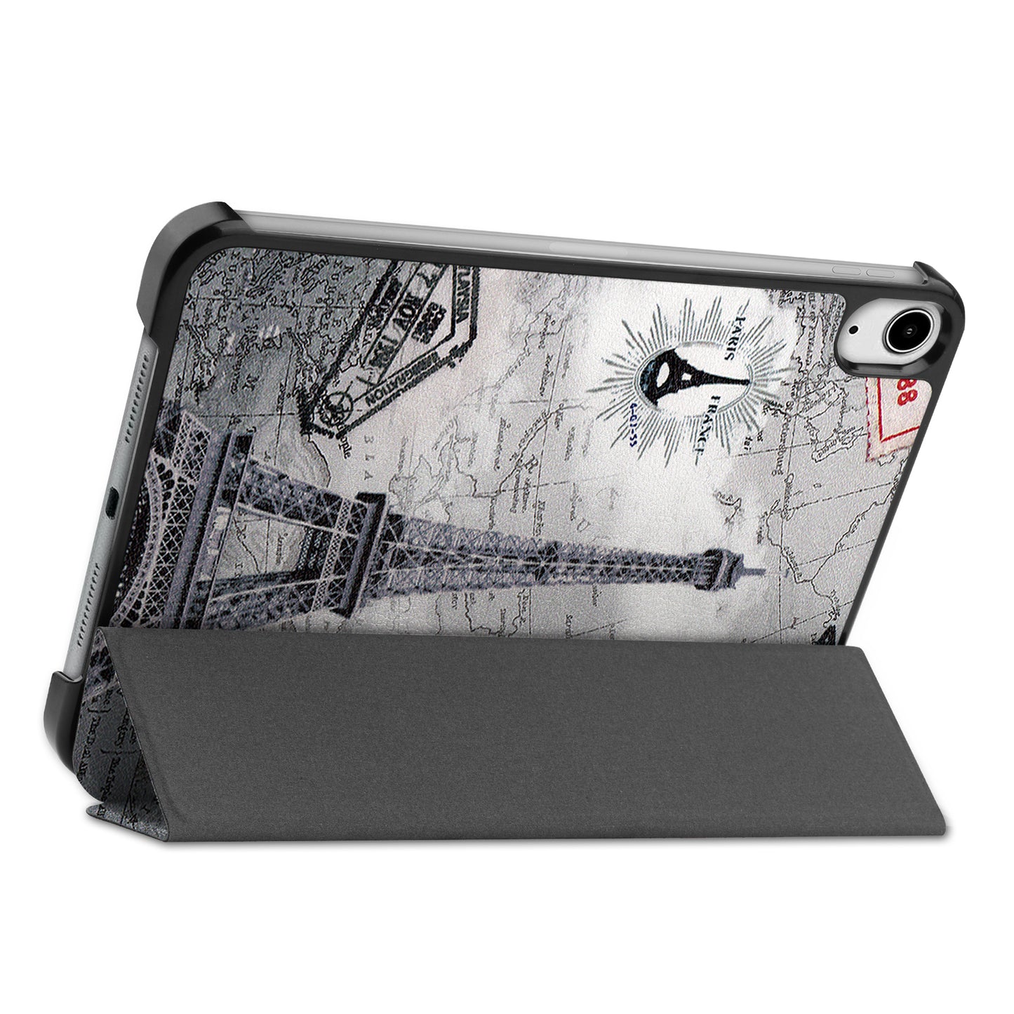 Tri-fold Stand Design Dustproof Pattern Printing Leather Tablet Case Cover for iPad mini 6 (2021)