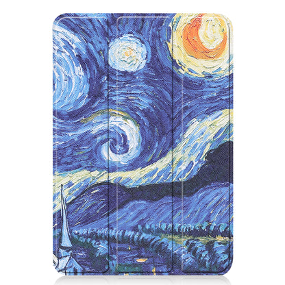Tri-fold Stand Design Dustproof Pattern Printing Leather Tablet Case Cover for iPad mini 6 (2021)