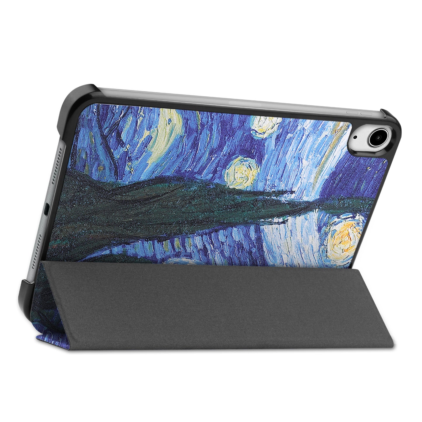Tri-fold Stand Design Dustproof Pattern Printing Leather Tablet Case Cover for iPad mini 6 (2021)