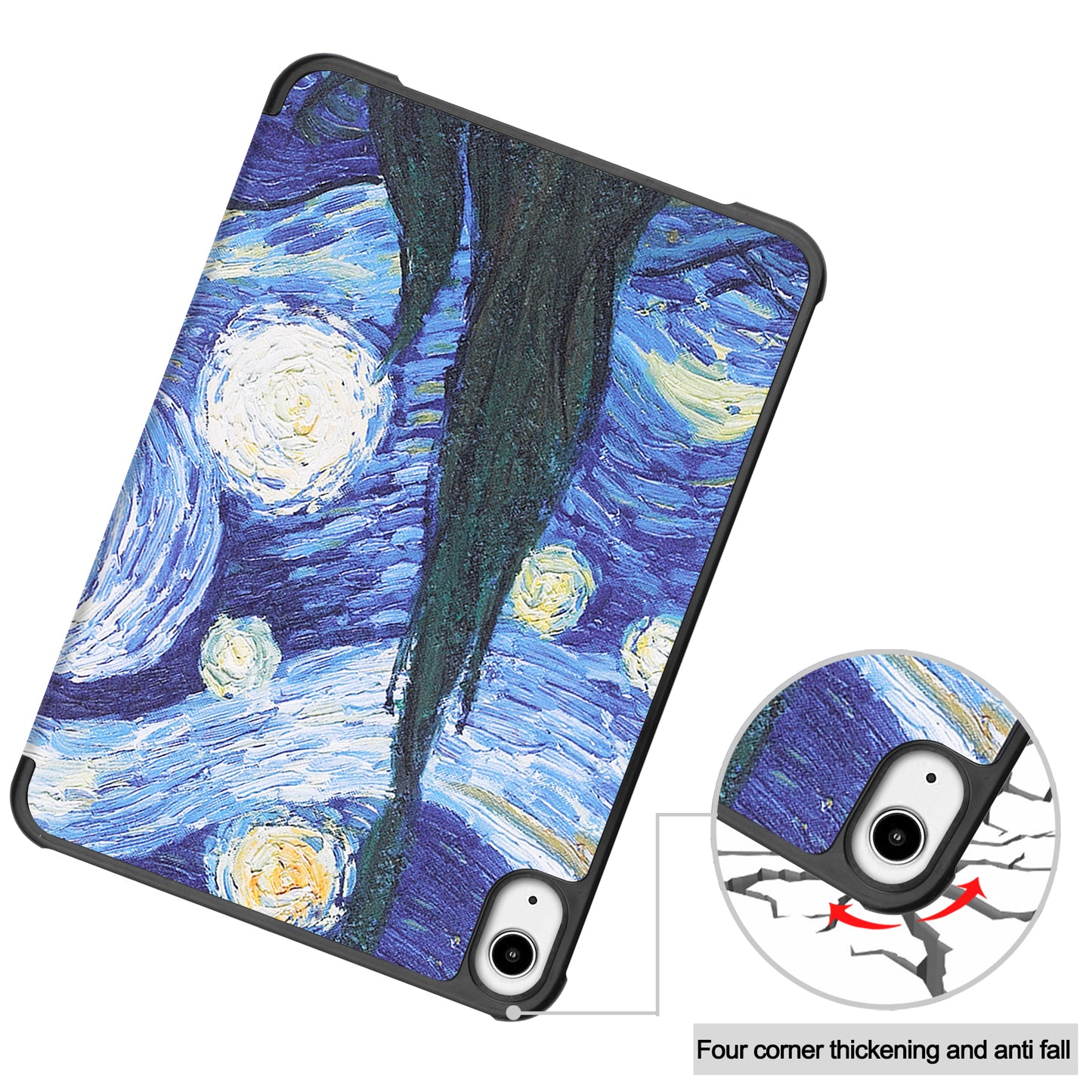 Tri-fold Stand Design Dustproof Pattern Printing Leather Tablet Case Cover for iPad mini 6 (2021)