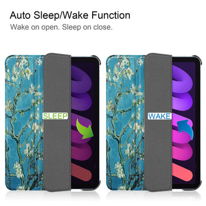 Tri-fold Stand Design Dustproof Pattern Printing Leather Tablet Case Cover for iPad mini 6 (2021)