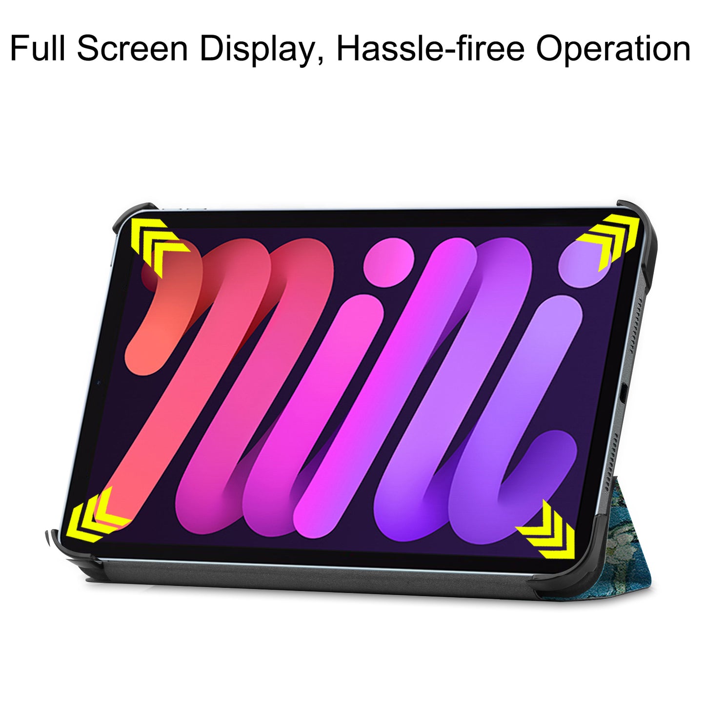 Tri-fold Stand Design Dustproof Pattern Printing Leather Tablet Case Cover for iPad mini 6 (2021)