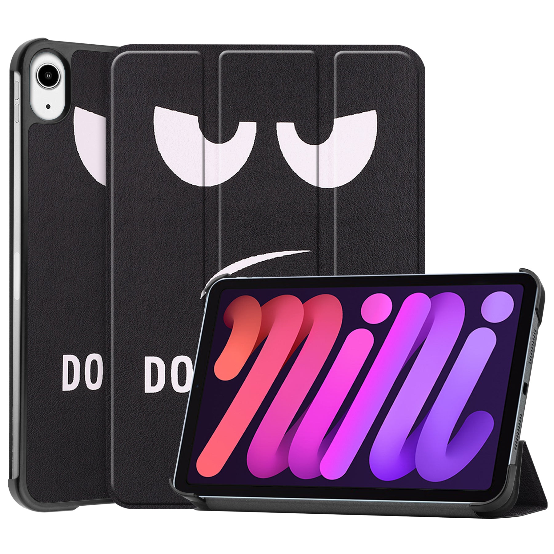 Tri-fold Stand Design Dustproof Pattern Printing Leather Tablet Case Cover for iPad mini 6 (2021)