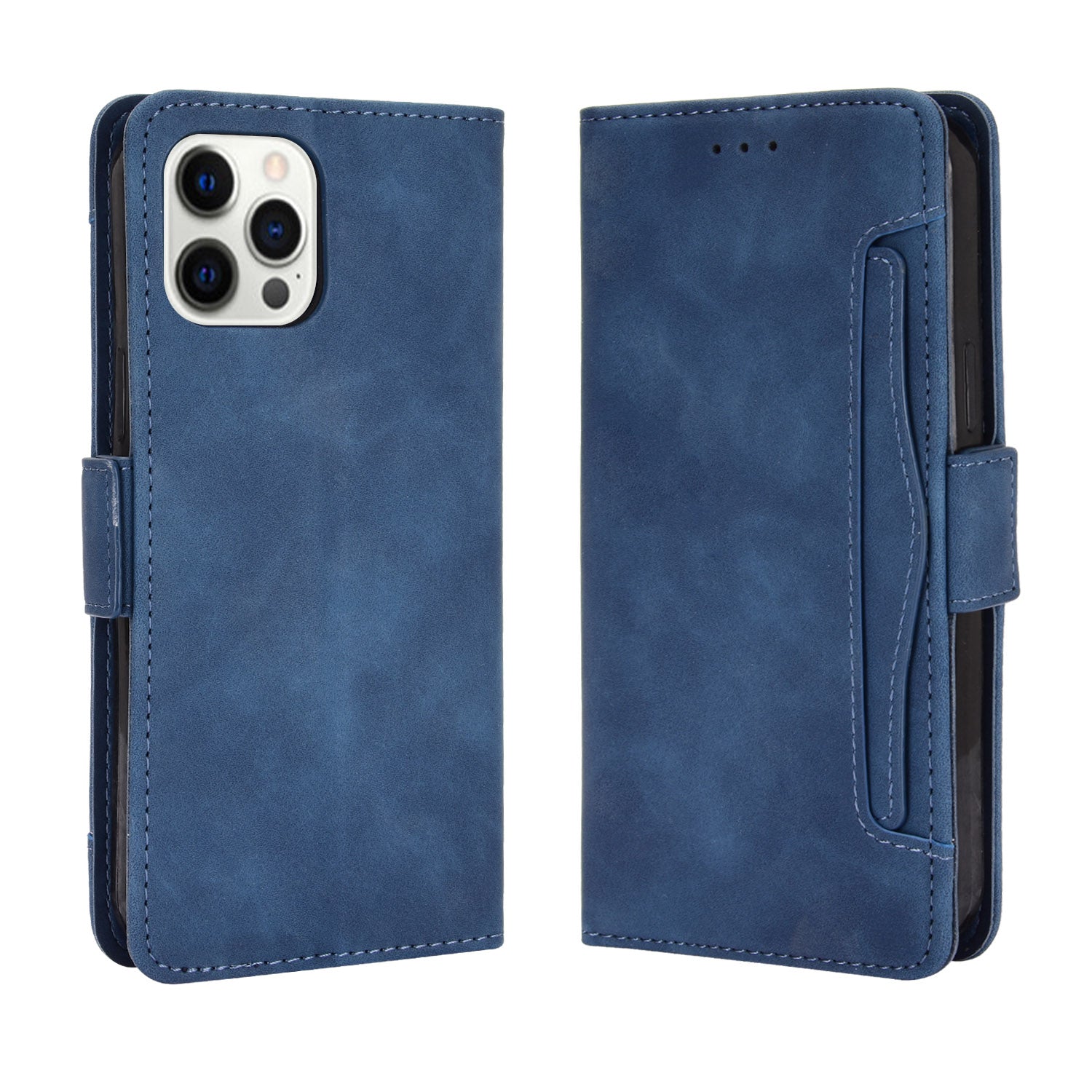 Multiple Card Slots Leather Cell Phone Protective Case with Stand and Wallet for iPhone 13 Pro Max 6.7 inch