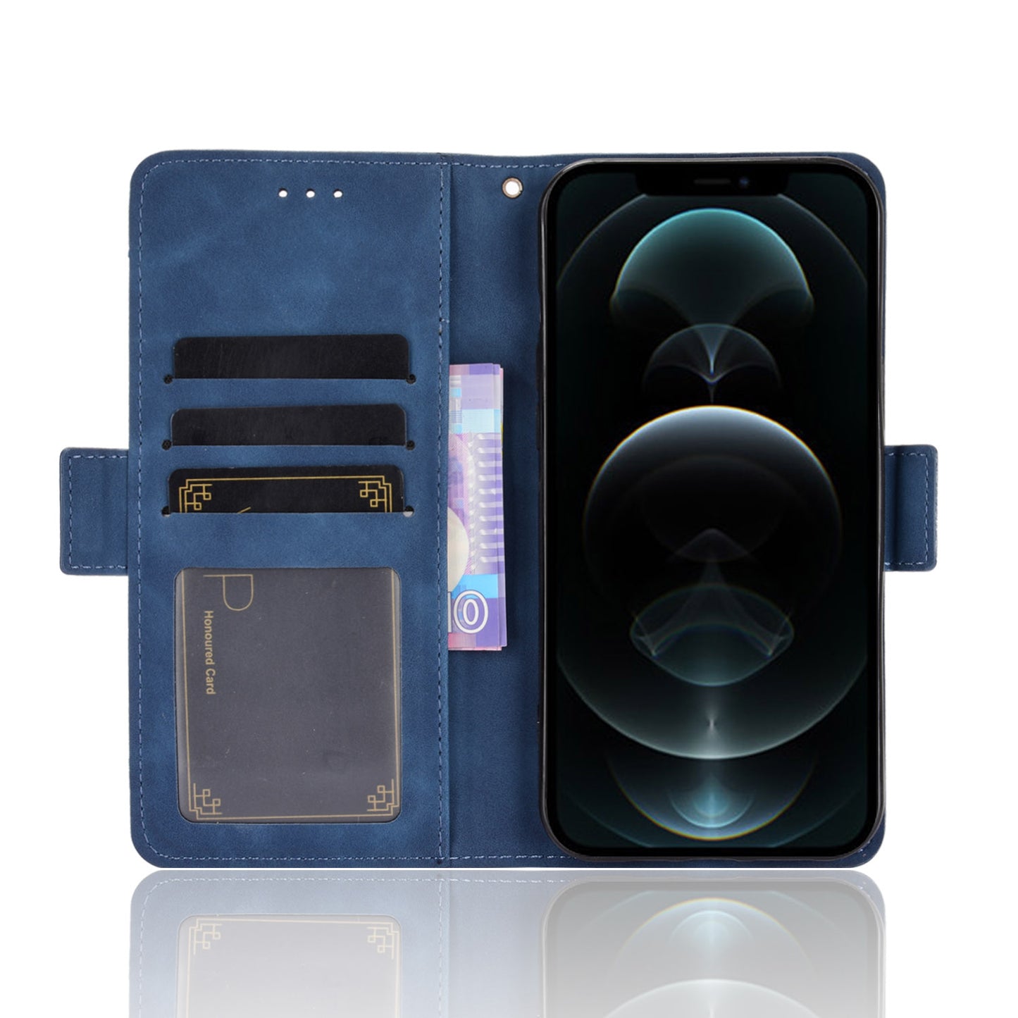 Multiple Card Slots Leather Cell Phone Protective Case with Stand and Wallet for iPhone 13 Pro Max 6.7 inch