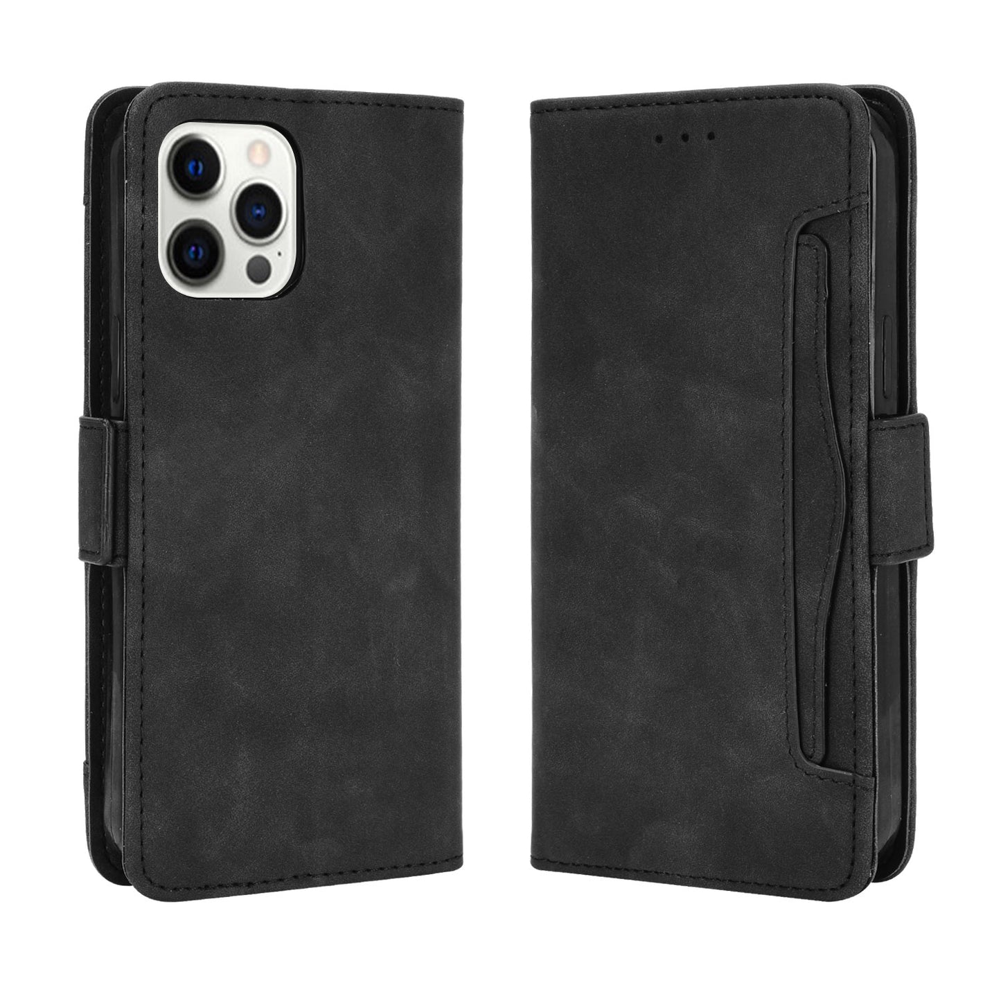 Multiple Card Slots Leather Cell Phone Protective Case with Stand and Wallet for iPhone 13 Pro Max 6.7 inch