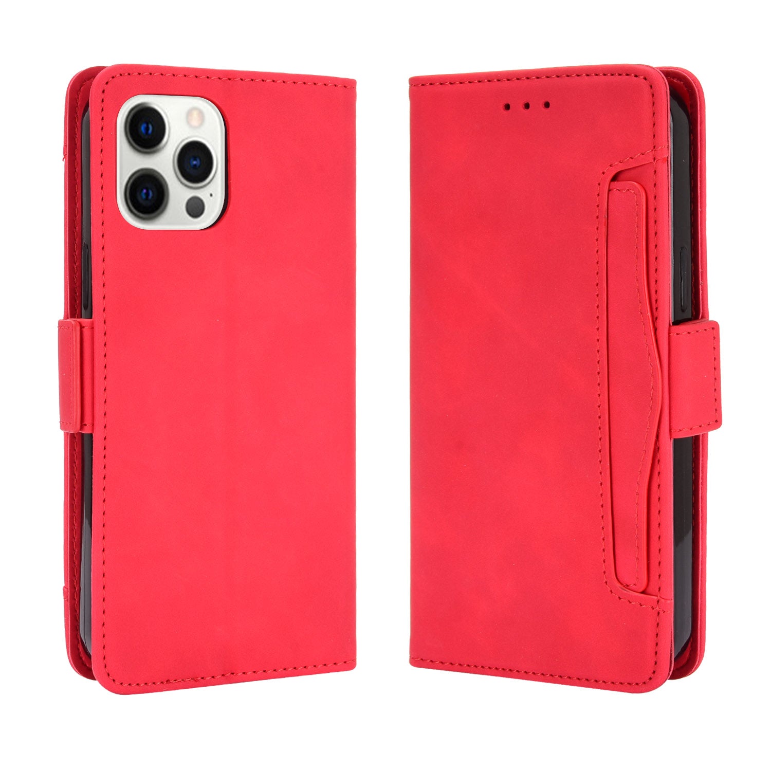 Multiple Card Slots Leather Cell Phone Protective Case with Stand and Wallet for iPhone 13 Pro Max 6.7 inch