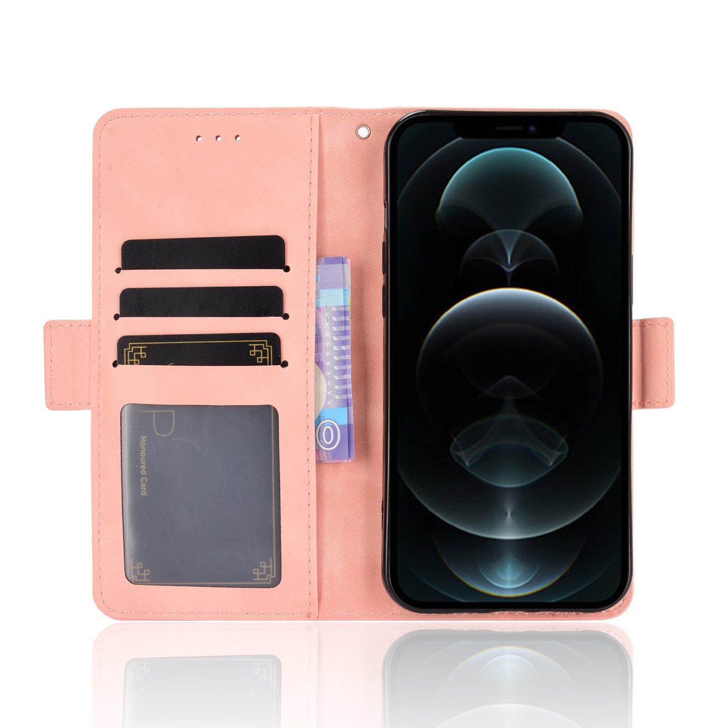 Magnetic Clasp Multiple Card Slot Leather Phone Cover with Stand for iPhone 13 Pro 6.1 inch
