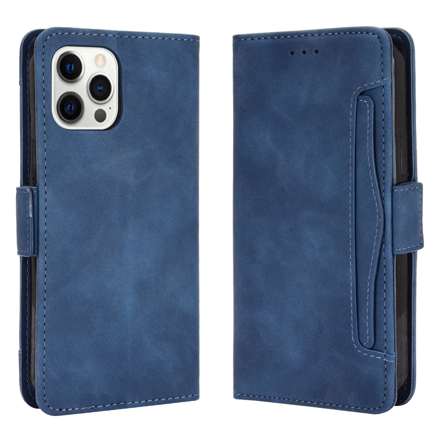 Magnetic Clasp Multiple Card Slot Leather Phone Cover with Stand for iPhone 13 Pro 6.1 inch