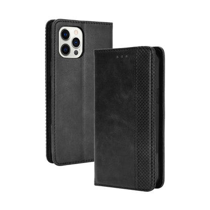 Auto-absorbed Retro Style Wallet Design PU Leather Phone Case with Stand for iPhone 13 Pro Max 6.7 inch