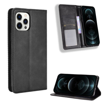 Auto-absorbed Anti-Drop Vintage Style Wallet Protective PU Leather Phone Case with Stand for iPhone 13 Pro 6.1 inch