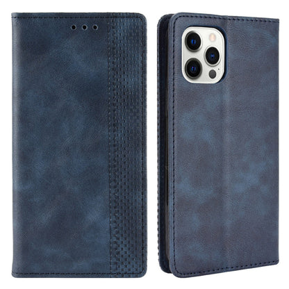 Auto-absorbed Anti-Drop Vintage Style Wallet Protective PU Leather Phone Case with Stand for iPhone 13 Pro 6.1 inch