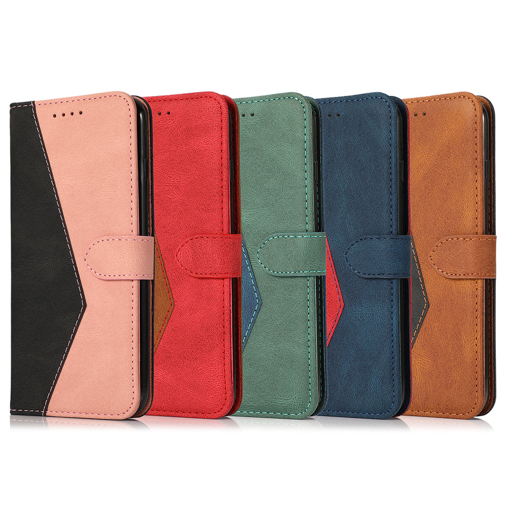 Dual Color Wrist Strap Full Protection Wallet Flip Leather Phone Cover with Stand for iPhone 13 Pro 6.1 inch