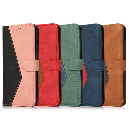 Dual Color Wrist Strap Full Protection Wallet Flip Leather Phone Cover with Stand for iPhone 13 Pro 6.1 inch