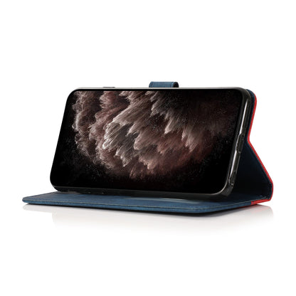 Dual Color Wrist Strap Full Protection Wallet Flip Leather Phone Cover with Stand for iPhone 13 Pro 6.1 inch