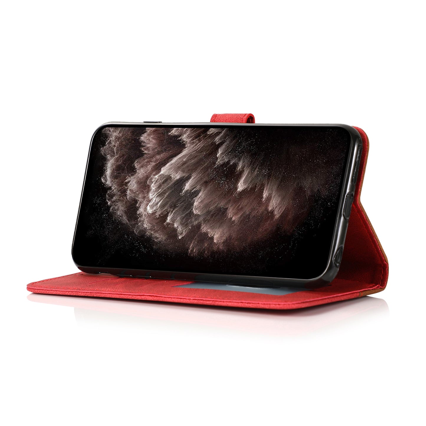 Dual Color Wrist Strap Full Protection Wallet Flip Leather Phone Cover with Stand for iPhone 13 Pro 6.1 inch