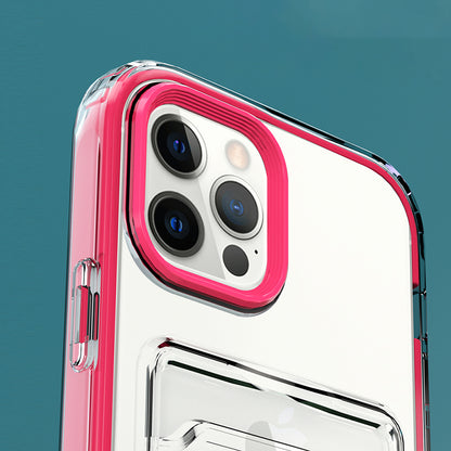 TPU + PC Clear Lightweight Shockproof Anti-Drop Bumper Protective Case with Card Holder for iPhone 13 Pro 6.1 inch