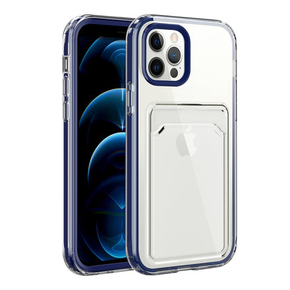 TPU + PC Clear Lightweight Shockproof Anti-Drop Bumper Protective Case with Card Holder for iPhone 13 Pro 6.1 inch