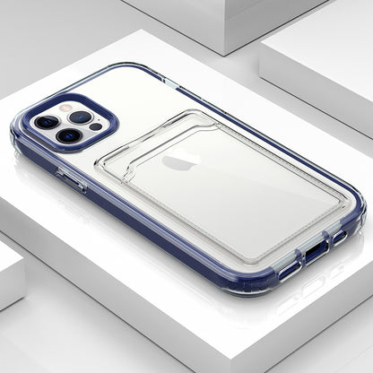 TPU + PC Clear Lightweight Shockproof Anti-Drop Bumper Protective Case with Card Holder for iPhone 13 Pro 6.1 inch