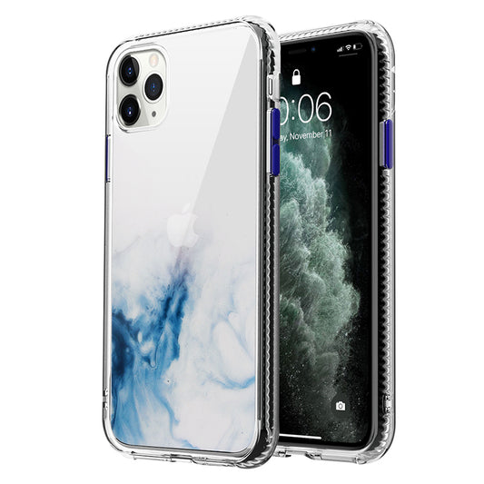 Marble Pattern Back Protector Shell TPU + Acrylic Combo Case for iPhone 13 Pro Max 6.7 inch