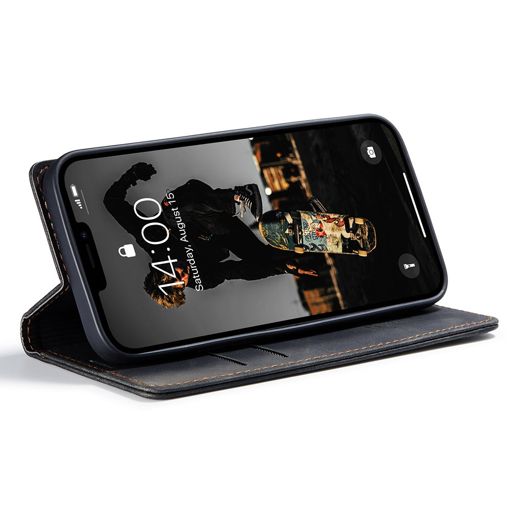 CASEME 013 Series Wallet Stand All-round Protection PU Leather Shell Case for iPhone 13 Pro Max 6.7 inch