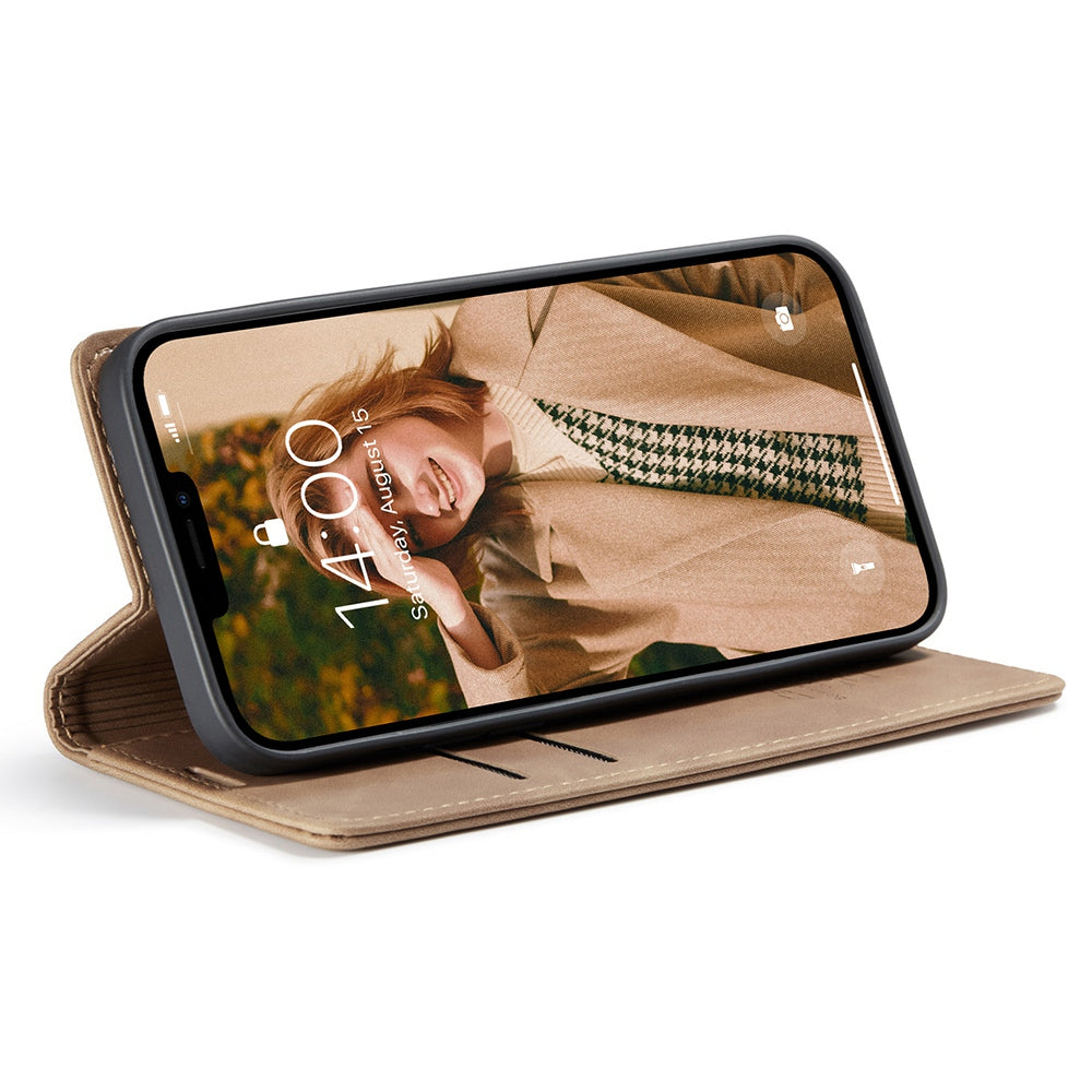 CASEME 013 Series Wallet Stand All-round Protection PU Leather Shell Case for iPhone 13 Pro Max 6.7 inch
