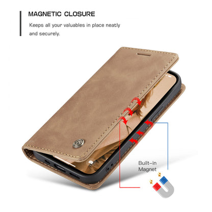 CASEME 013 Series Wallet Stand All-round Protection PU Leather Shell Case for iPhone 13 Pro Max 6.7 inch