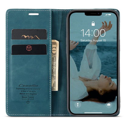 CASEME 013 Series Shockproof PU Leather Wallet Shell Case with Stand for iPhone 13 Pro 6.1 inch