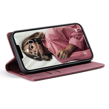 CASEME 013 Series Shockproof PU Leather Wallet Shell Case with Stand for iPhone 13 Pro 6.1 inch