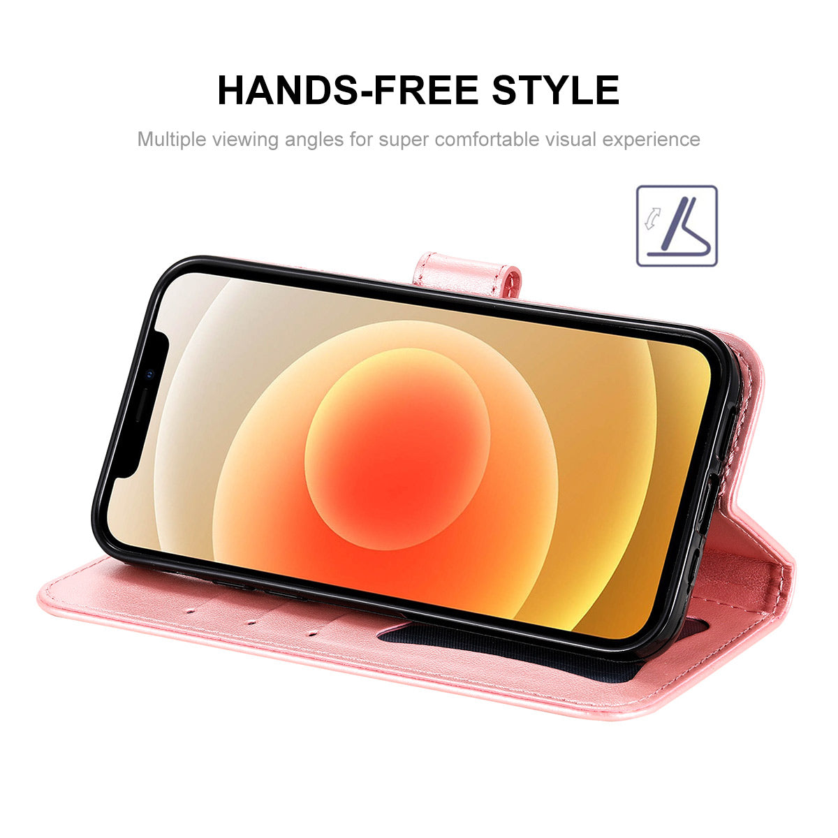 HAT PRINCE PU Leather Imprinting Flower Leather Phone Cover Wallet Case for iPhone 13 Pro 6.1 inch