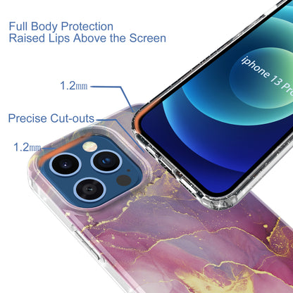 GW18 IMD Glittering Power Marble Pattern Full-Coverage Cell Phone Case for iPhone 13 Pro 6.1 inch