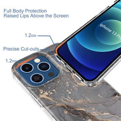 GW18 IMD Glittering Power Marble Pattern Full-Coverage Cell Phone Case for iPhone 13 Pro 6.1 inch
