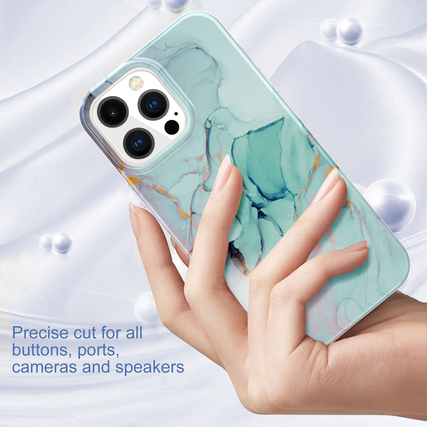 GW18 IMD Glittering Power Marble Pattern Cell Phone Case for iPhone 13 Pro Max 6.7 inch