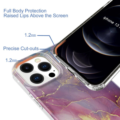 GW18 IMD Glittering Power Marble Pattern Cell Phone Case for iPhone 13 Pro Max 6.7 inch