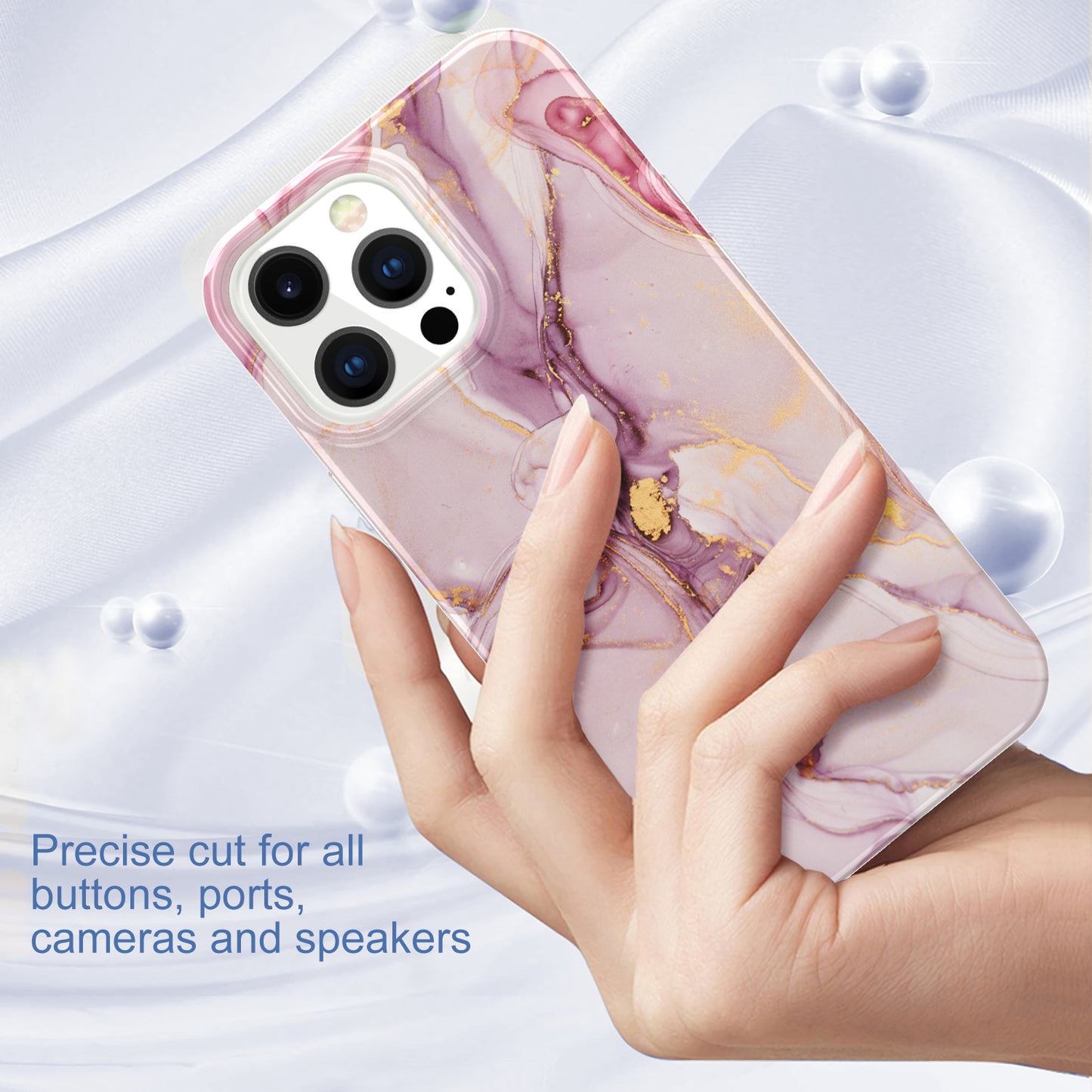 GW18 IMD Glittering Power Marble Pattern Cell Phone Case for iPhone 13 Pro Max 6.7 inch
