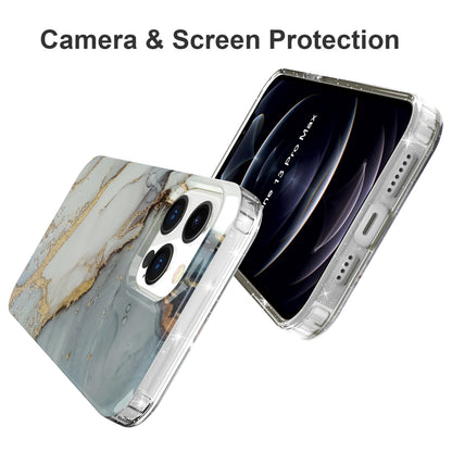 GW18 IMD Glittering Power Marble Pattern Cell Phone Case for iPhone 13 Pro Max 6.7 inch