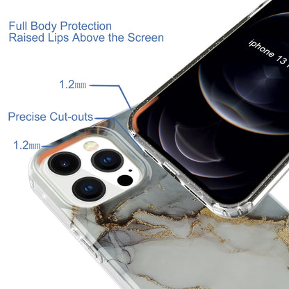 GW18 IMD Glittering Power Marble Pattern Cell Phone Case for iPhone 13 Pro Max 6.7 inch