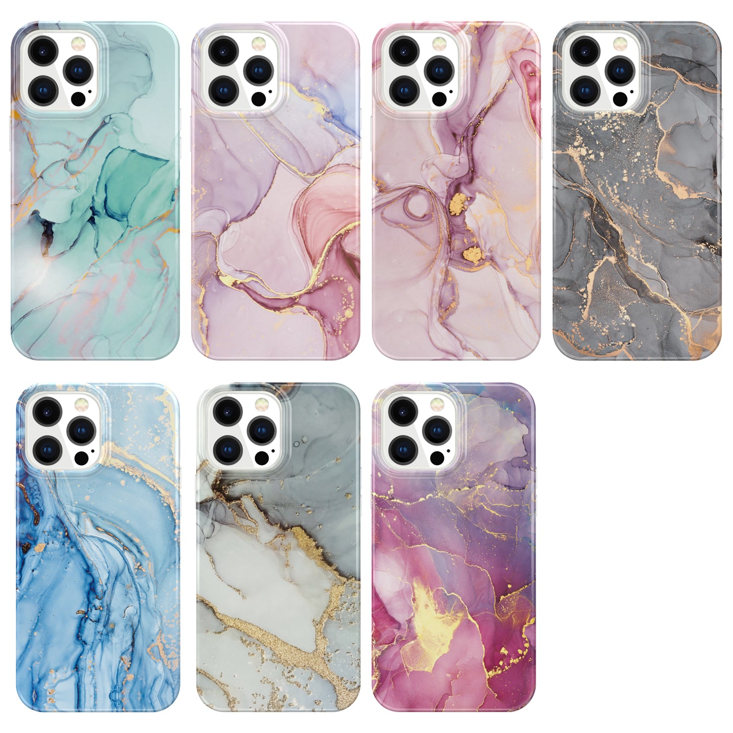 GW18 IMD Glittering Power Marble Pattern Cell Phone Case for iPhone 13 Pro Max 6.7 inch