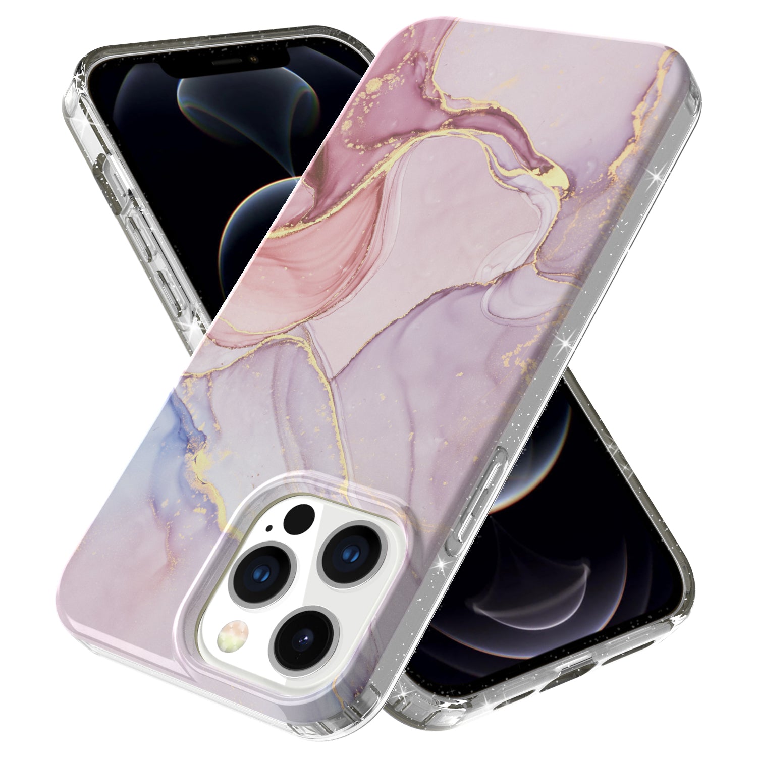 GW18 IMD Glittering Power Marble Pattern Cell Phone Case for iPhone 13 Pro Max 6.7 inch