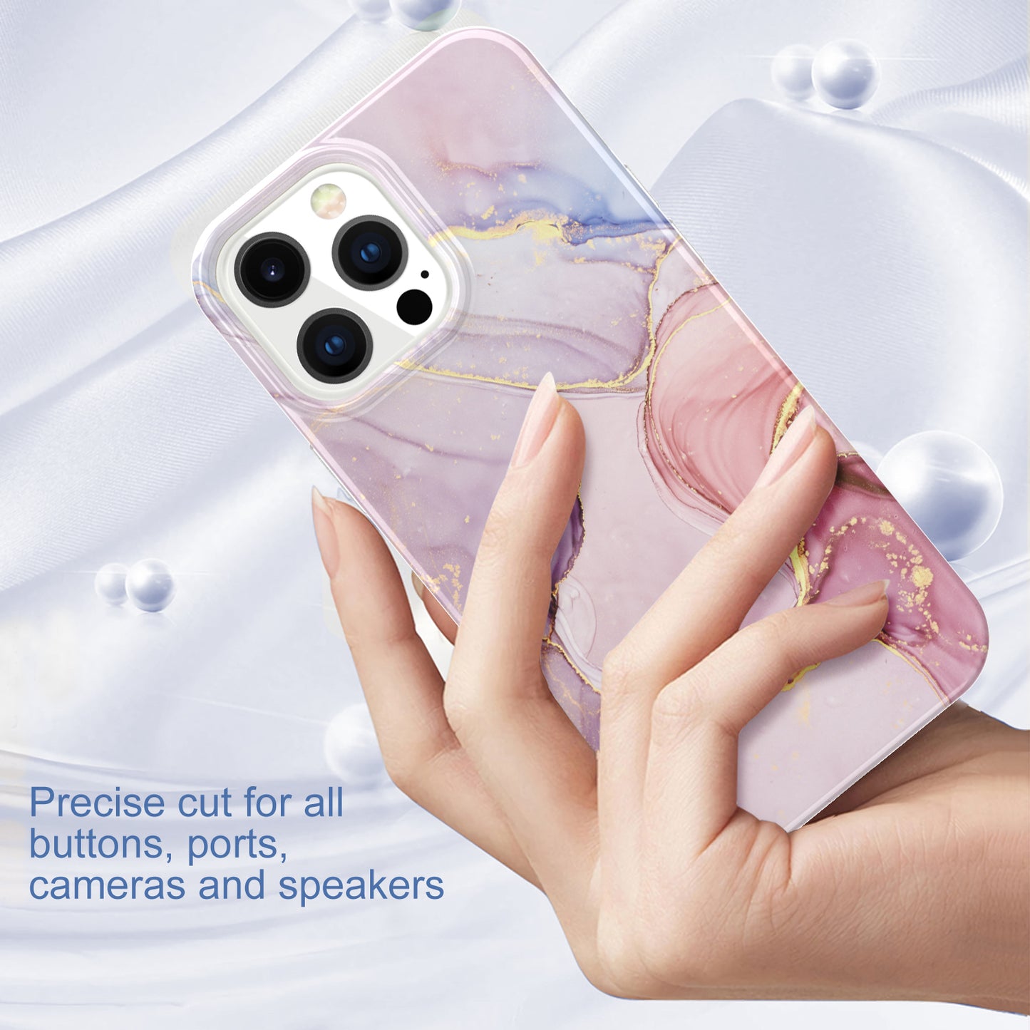 GW18 IMD Glittering Power Marble Pattern Cell Phone Case for iPhone 13 Pro Max 6.7 inch