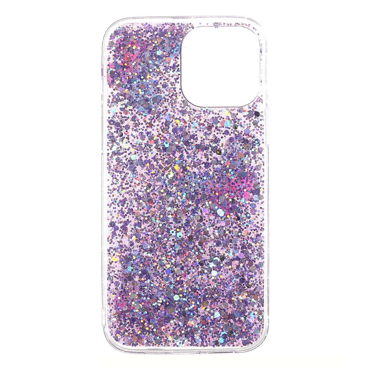 3D Butterfly Pattern Glitter Powder Epoxy TPU Phone Case Protector for iPhone 13 Pro Max 6.7 inch