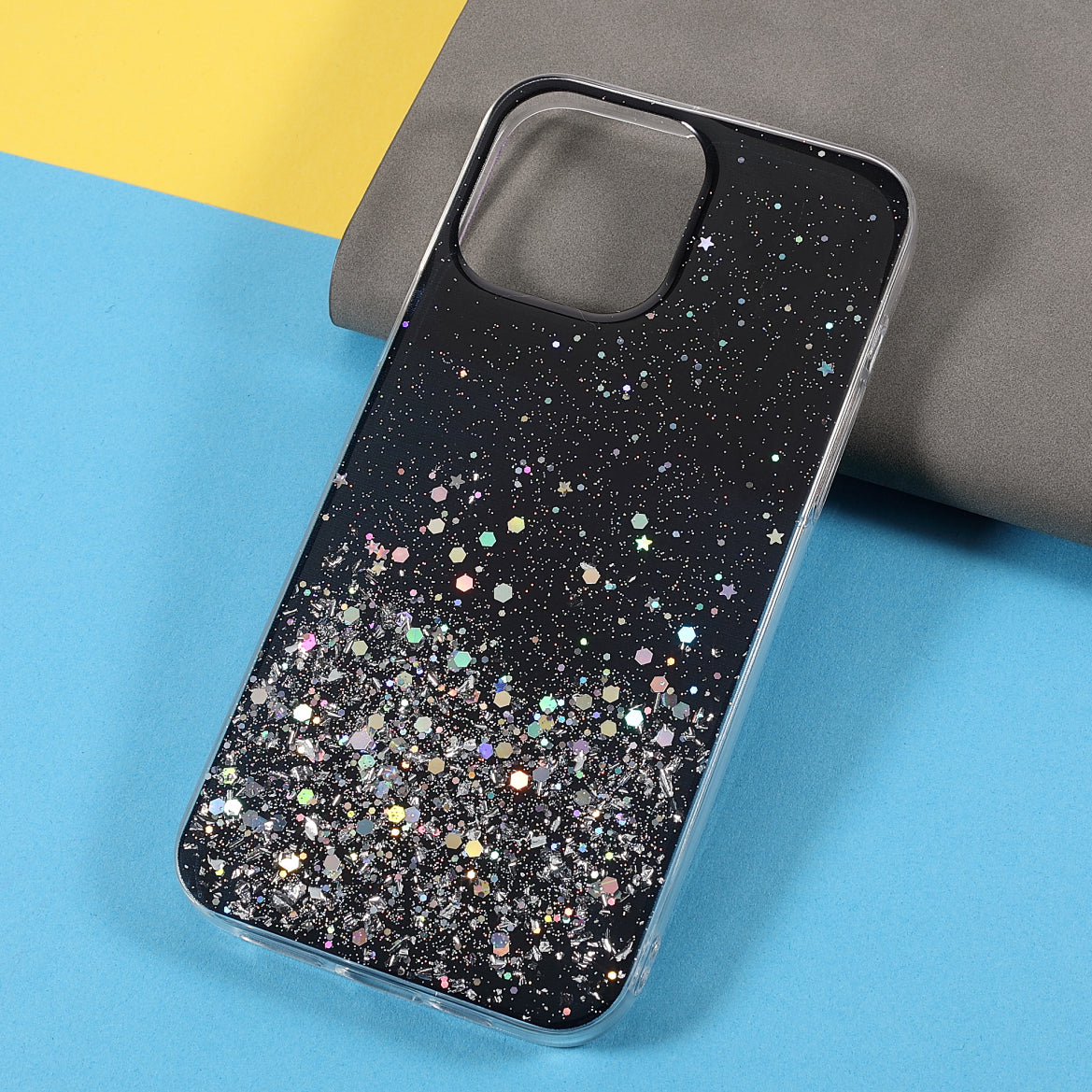 Flash Powder Sequins Fashionable Anti-Drop Acrylic+TPU Phone Cover for iPhone 13 Pro Max 6.7 inch