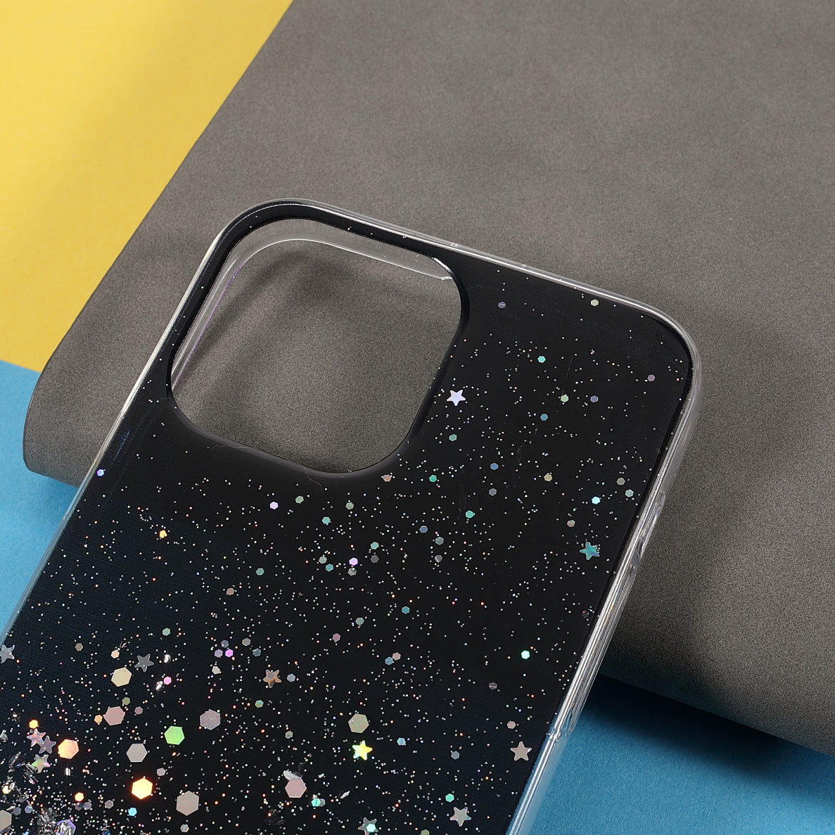 Flash Powder Sequins Fashionable Anti-Drop Acrylic+TPU Phone Cover for iPhone 13 Pro Max 6.7 inch