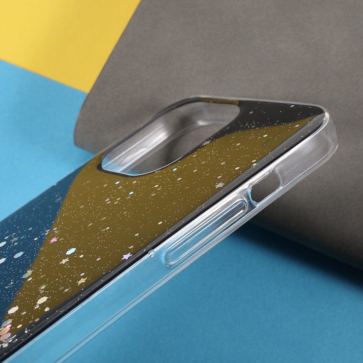 Flash Powder Sequins Fashionable Anti-Drop Acrylic+TPU Phone Cover for iPhone 13 Pro Max 6.7 inch