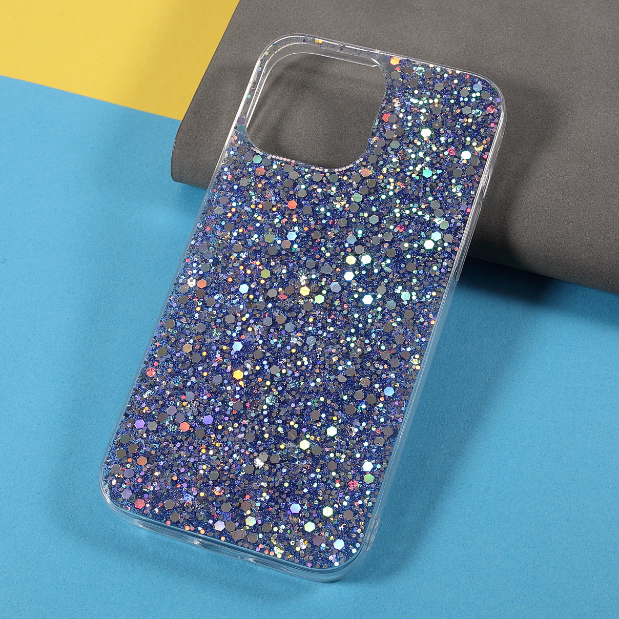 Flash Powder Sequins Fashionable Anti-Drop Acrylic+TPU Phone Cover for iPhone 13 Pro Max 6.7 inch